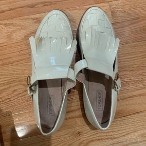 TOPSHOP white loafers- size 40